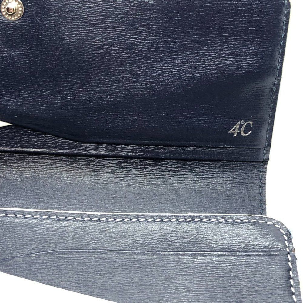 Authentic 4°C Black & White Leather Long Designer Wallet - Picture 7 of 11